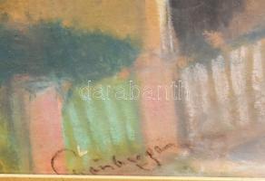 Schönberger Armand (1885-1974): Havas Házak. pasztell, papír, jbl: Schönberger. 49,5x40,5 cm, keretb...