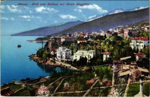 1912 Abbazia, Opatija; Blick vom Rathaus mit MOnte Maggiore
