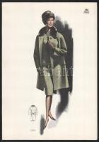 1965 3 db vintage női divatkép, ofszet nyomat, papír, 34x24 cm