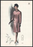 1965 3 db vintage női divatkép, ofszet nyomat, papír, 34x24 cm