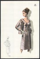 1966 3 db vintage női divatkép, ofszet nyomat, papír, 34x24 cm