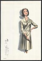 cca 1960 3 db vintage női divatkép, ofszet nyomat, papír, 34x24 cm