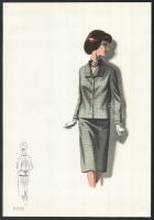 cca 1960 3 db vintage női divatkép, ofszet nyomat, papír, 34x24 cm