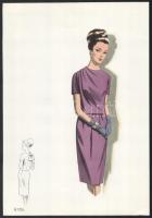 cca 1960 3 db vintage női divatkép, ofszet nyomat, papír, 34x24 cm