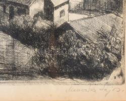 Mészáros Lajos (1925-1971): Ják. Rézkarc, papír, jjl.: Mészáros Lajos. 29,5x39 cm, keretben, üvegeze...