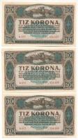 1920. 10K (3x) sorszámkövetők "a 077 356.687 - a 077 356.689" T:AU Adamo K14