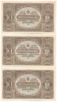 1920. 10K (3x) sorszámkövetők "a 077 356.687 - a 077 356.689" T:AU Adamo K14
