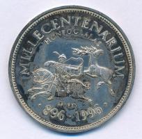 Csóka Zsuzsanna (1962-) 1996. "Millecentenárium Honfoglalás 896-1996" jelzett Ag emlékérem (11,90g/0.925/35mm) T:AU (PP) patina