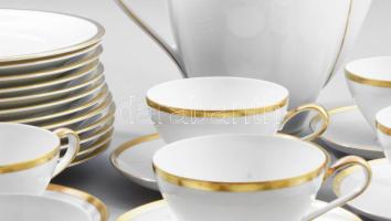 KPM Krister 12 személyes aranyozott tejporcelán kávés készlet. Jelzett, hibátlan, teljes