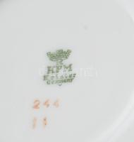 KPM Krister 12 személyes aranyozott tejporcelán kávés készlet. Jelzett, hibátlan, teljes