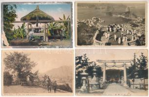 22 db főleg RÉGI és MODERN külföldi város képeslap vegyes minőségben (japán, indiai, dél-amerikai) / 22 mostly pre-1945 and modern town-view postcards (Japanese, Indian, South American) in mixed quality