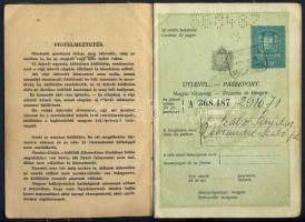 1933 Magyar útlevél (fénykép kiszedve)