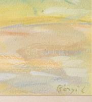 Bényi László (1909-2004): Tenger. vegyes technika, papír, jjl: Bényi L. 25,5x36,5 cm, keretben, üveg...