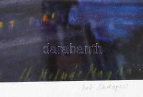 H. Molnár Magda (1935-): Esti Budapest. pasztell, velúrpapír, jjl: H. Molnár Magda jbl: Budapest. 34...