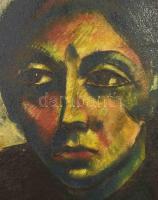 Angyalföldi Szabó Zoltán (1929-2014): Hölgy portréja, 1974. Olaj, papír, farostra kasírozva, jelezve...