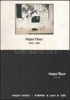 Hajas Tibor (1946-1980) képzőművész, performer katalógus gyűjtemény, 3 db:   Hajas Tibor 1946-1980. Emlékkiállítás / memorial exhibition. Szabó Júlia tanulmányával. Szerk:: Kovács Péter.Székesfehérvár, 1987, István Király Múzeum, (Veszprém, Pannon-ny.), 16 szl. lev. Fekete-fehér és színes képekkel, többek közt Hajas Tibor performanszaival és műveivel illusztrált. Magyar és angol nyelven. Kiadói haránt-alakú papírkötés.;   Beke László, Széphelyi György (szerk.:) Hajas Tibor. 1946-1980. Paris, 1985, Magyar Műhely, 22 sztl. lev. Számos szövegközti és egész oldalas képpel, többek közt Hajas Tibor performanszaival és képzőművészeti alkotásaival illusztrált. Kiadói haránt alakú papírkötés.;  Hajas Tibor (1946-1980). Emlékkiállítás, Ernst Múzeum, Budapest, 1997. (Kiállítási katalógus). Bp., 1997, Műcsarnok, 32 p. Hajas Tibor performanszaival és képzőművészeti alkotásaival illusztrálva. Magyar és angol nyelven. Kiadói papírkötés.;
