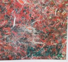 Vincze Angéla: Pipacsos. Akvarell, papír, applikátum, jjl: Vincze Angéla. 33,5x41 cm, keretben, jó á...