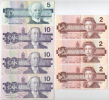 Kanada 1986. 2$ (3x) + 5$ + 1989. 10$ (3x) T:F Canada 1986. 2 Dollars (3x) + 5 Dollars + 1989. 10 Dollars (3x) C:F