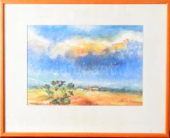 Korponai Margó (1943-): Nyár - Summertime. Akvarell, papír, jbl: Korponai Margó. 25x35 cm, keretben,...