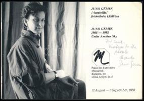 Under Another Sky. Juno Gemes. Photography 1968-1988. DEDIKÁLT! Kiállítási katalógus. Kiadói papírkö...