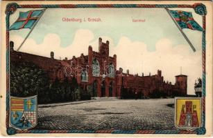 Oldenburg, Bahnhof / railway station, coat of arms (EK)