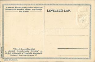 Nemzeti Áldozatkészség Szobra dombornyomott segélylap / WWI Austro-Hungarian K.u.K. military charity...