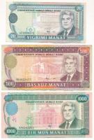 Türkmenisztán 1995. 20M + 500M + 1000M T:F Turkmenistan 1995. 20 Manat + 500 Manat + 1000 Manat C:F Krause 4., 7., 8.