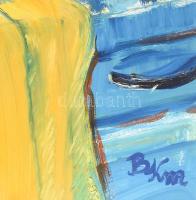 Benkőné Kovács Márta (1954): Sárga abrosz. olaj, farost, jjl.: BKm. 70x50 cm, keretben, jó állapotú