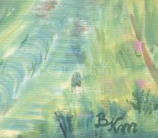 Benkőné Kovács Márta (1954): Esteledik (cseresznyefa a Balaton partján). olaj, vászon, jjl.: BKm. 70...