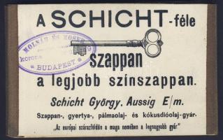 cca 1900 12 lapos Litho leporello európai városképekkel, hátán reklám / Litho leporello with 12 Euro...