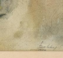 Szalóky Sándor (1921-1978): Virágcsendélet. akvarell, papír, jjl.: Szalóky S. 47x37 cm, keretben, üv...