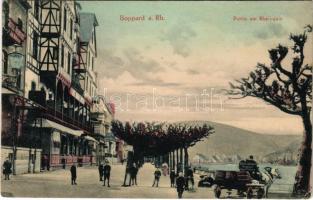 1911 Boppard, Partie am Rheinquai / riverside, street view (pinhole)