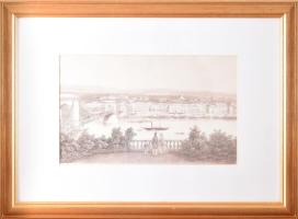 Lánchíd. nyomat, 29x46 cm, keretben, üvegezett, jó állapotú