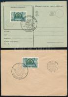 1940 4 db Tábori posta levelezőlap és 5 db emléklap "VISSZATÉRT" bélyegzéssel