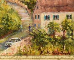 H. Molnár Magda (1935-): Pitve. Olaj, kasírozott vászon, Jjl: H. Molnár Magda. 40x60 cm, keretben, j...