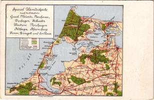 1936 Spezial Wanderkarte durch die Ostseebader / German hiking map (fa)