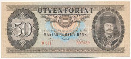 1969. 50Ft "D 141 097430" T:UNC Hungary 1969. 50 Forint "D 141 097430" C:UNC Adamo F20