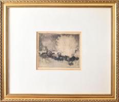 Szőnyi István (1894-1960): Virágzó fa. Rézkarc, papír. Jjl.: Szőnyi István; Jbl.: Virágzó fa. 20x24 ...