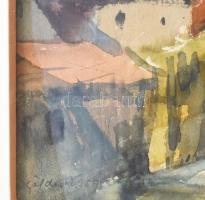 Göldner Tibor (1929-2013): Gál. Akvarell, papír. Jbl.: Göldner T. 959. 22x32,5 cm, keretben, üvegeze...