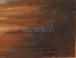 Károly Éva (-): Őszi erdő. olaj, vászon, jjl: Károly Éva 1996. 100,5x70,5 cm, keret sérült, kép jó á...