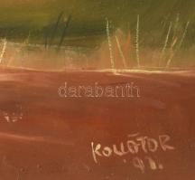 Kollátor János (1949- ): Történelmünk. Olaj, farost, jjl: Kollátor 91. 100x70 cm, keretezett, jó áll...