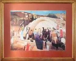 Csontváry nyomat. papír, nyomat, 54x77 cm. keretezett, üvegezett, kis sérüléssel