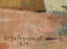 Szentiványi Lajos (1909-1973): Vízparton. Olaj, vászon, jjl: Szentiványi 1959. 60x80 cm, keretezett,...