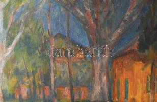 Kántor Andor (1901-1990): Utcarészlet. Olaj, vászon, jjl: Kántor Andor. 61,5x75,5 cm, keretezett, jó...