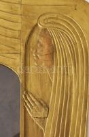 Nyomat. Madonna gyermekkel. papír, nyomat, 97x70 cm, díszes, szecessziós, kézzel faragott képkeret, ...