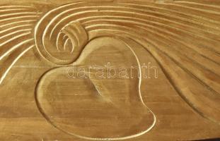 Nyomat. Madonna gyermekkel. papír, nyomat, 97x70 cm, díszes, szecessziós, kézzel faragott képkeret, ...