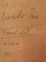 Vinczellér Imre (1953-): Koncert előtt. Olaj, vászon, jjl.: Vinczellér Imre 92. 80x100 cm, keretezet...