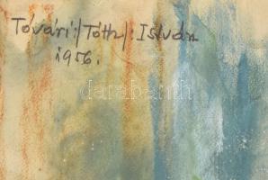 Tóvári Tóth István (1909-2004): Ablakos csendélet. tempera, papír, jbf.: Tóvári:/Tóth/:István 1956. ...