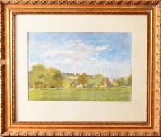 Schey Ferenc (1925-1977): Tavaszi rét. Tempera, papír, jelzés nélkül. 25x38,5 cm, keretezett, üvegez...