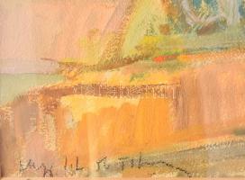 Nagy Imre László (1928-1997): Tihany. Tempera, papír, jbl.: Nagy I L 56 Tihany. 37,5x48,5 cm. Dekora...